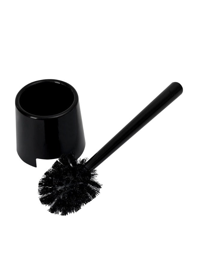 Toilet Bowl Brush Holder Set: Bathroom Deep Cleaning Toilet Cleaner Scrubber Under Rim with Curved Bristle for Dead Corner Clean - Hidden Modern Rv Toilet Decorative Accessories with Caddy - Black - Image 1